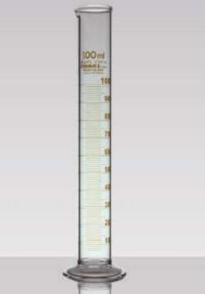 Picture of Measuring Cylinder, 100ml x 1.0ml, class A, amber grad, borosilicate glass 