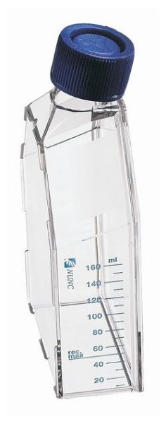 Picture of NUNC (25mL) Flask, 75cm^2, Treated, Polystyrene, Rectangular, Canted Neck, Sterile