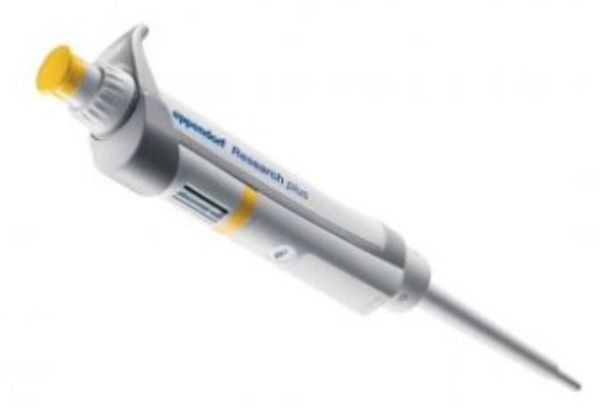 Picture of Research plus, single channel, adjustable-volume pipettes, 20-200ul, yellow