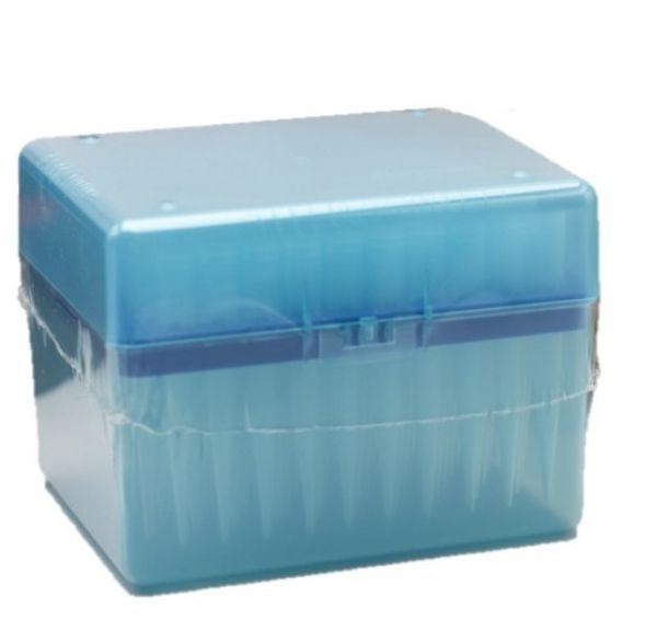 Picture of Axygen 1000uL Pipet Tips, Bevelled, Blue, Non-Sterile, Rack Pack, 100 Tips/Rack, 10 Racks/Pack, 5 Packs/Case.