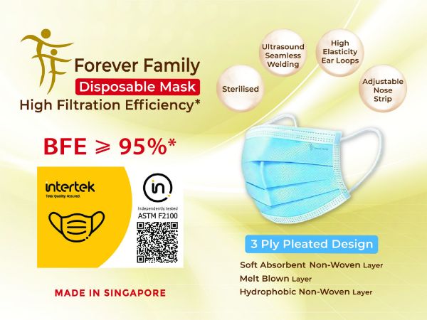 Picture of Forever Family High Filtration Efficiency Disposable Mask (Blue)
