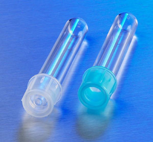 Picture of Falcon 5mL Round Bottom Polystyrene Test Tube, with Snap Cap, Sterile, 25/Pack, 500/Case