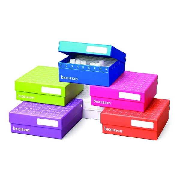 Picture of Hinged CryoBox ( hold 81 vials ) , mixed colour , 5pk