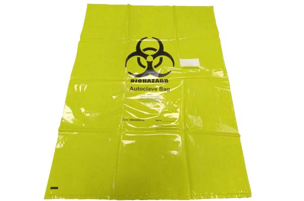 Picture of Yellow Biohazard Bag PP 550mm x 680mm x 0.04mm with temperature indicator