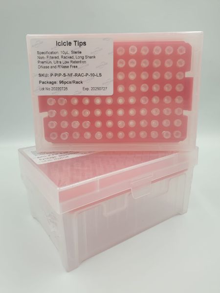 Picture of (10ul) - Sterile, Long shank, Low retention, hinged rack packing