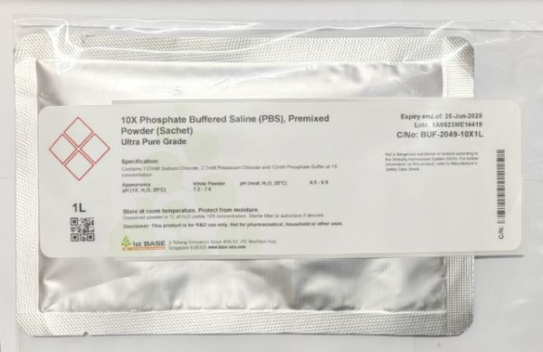Picture of 10X Phosphate Buffered Saline (PBS), Premixed Powder (Sachet), Ultra Pure Grade, 1L