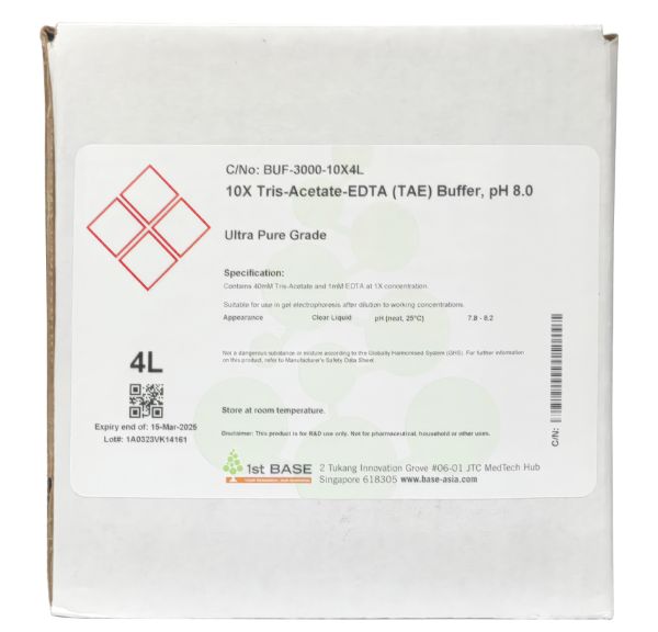 Picture of Tris-Acetate-EDTA (TAE) Buffer, 10x, pH 8.3, 4000ml