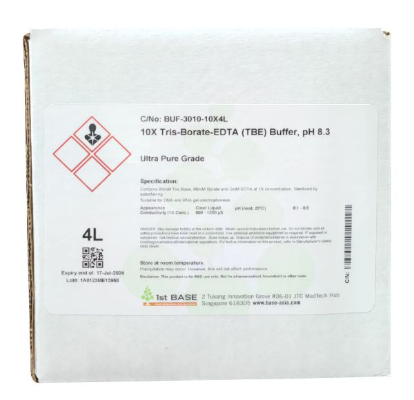 Picture of Tris-borate-EDTA (TBE) Buffer, 10x, pH 8.3, 4000ml