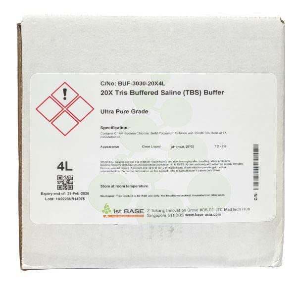 Picture of 20X Tris Buffered Saline (TBS) Buffer , Ultra Pure Grade, 4L