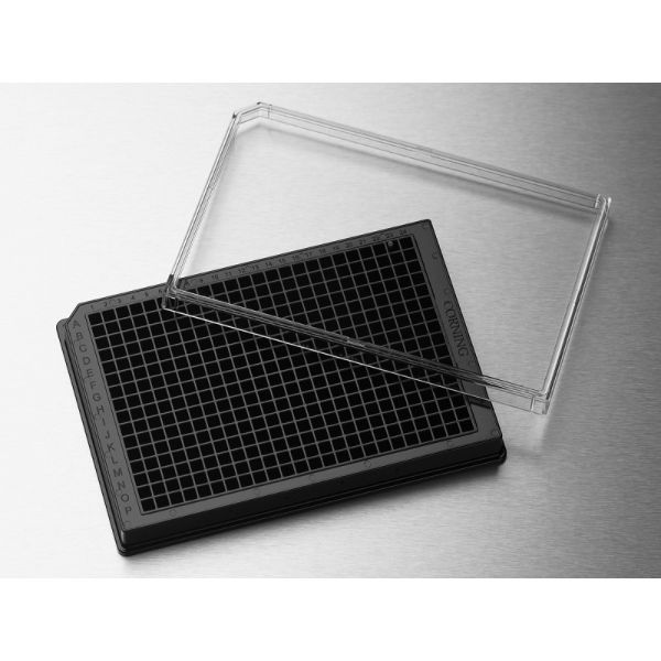 Picture of Corning (112uL) Plate, 384-Well, TC-Treated, Polystyrene, F-Bottom,  Sterile, Black