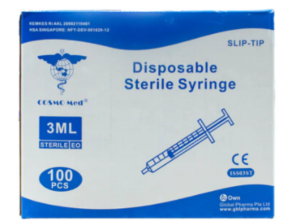 Picture of Disposable syringe, 3ml , slip-tip