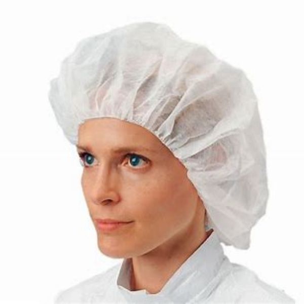 Picture of CLP Brand, 21in Bouffant Caps, White, Polypropylene Non-woven