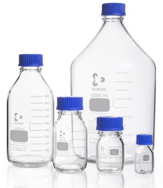 Picture of Bottle lab, 100ml, din thread gl45 with pp blue cap