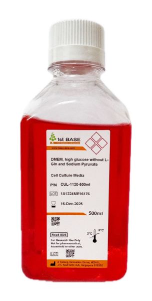 Picture of Dulbecco's Modified Eagle Medium (DMEM), High Glucose, w/o L-Glutamine, HEPES and Sodium Pyruvate, 500ml